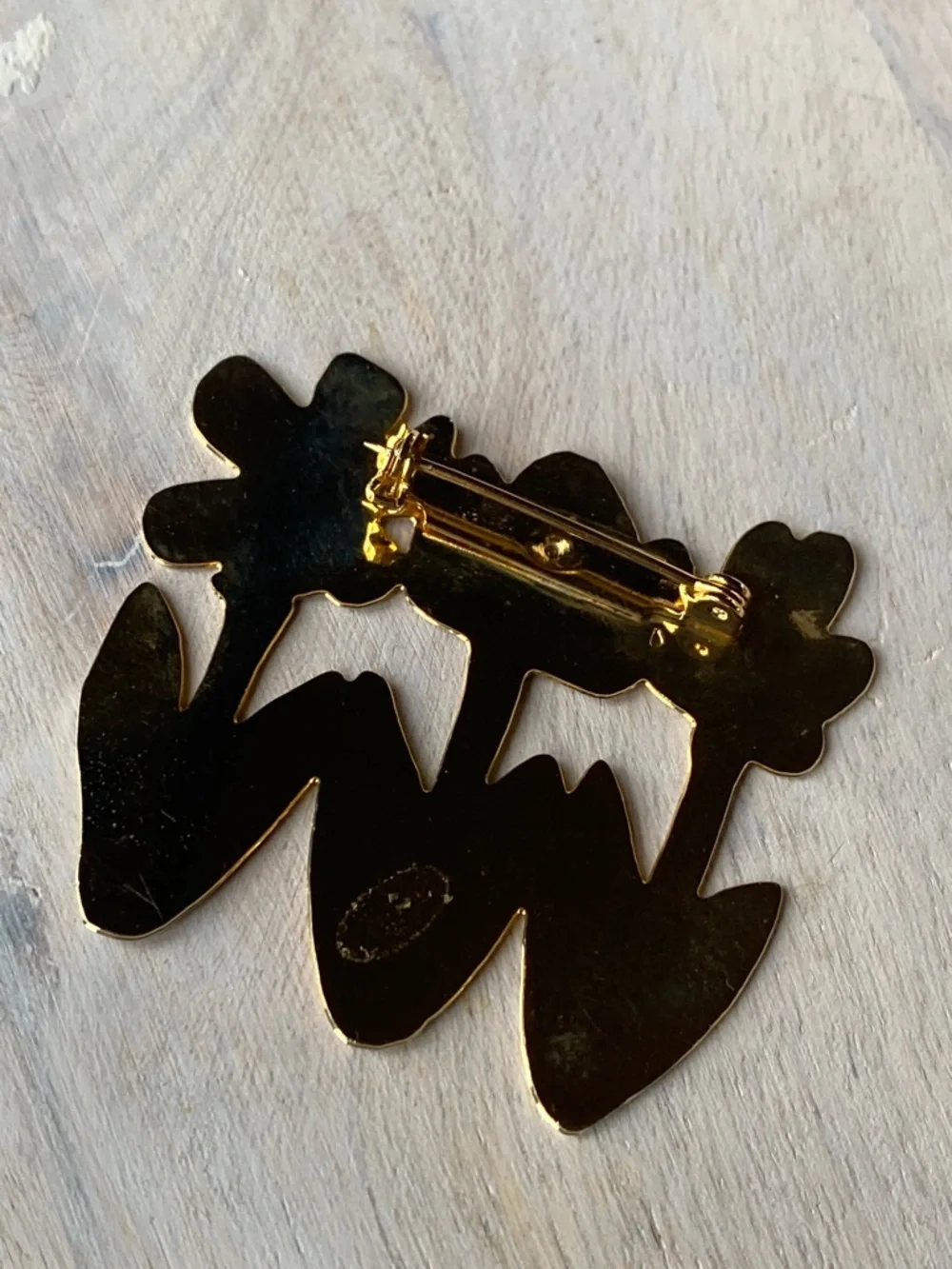 Vintage 80s Enamel Flower Pin Trio Neon Gold Tone Floral Statement Brooch